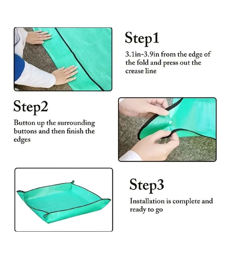 Tapis de plantation en polyéthylène, tapis de rempotage pour plantes de jardin, tapis de rempotage réutilisable – Image 3