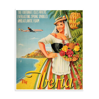 Affiche-Poster Vintage Iberia 50 × 70 cm : l'élégance du voyage et de l'aviation rétro