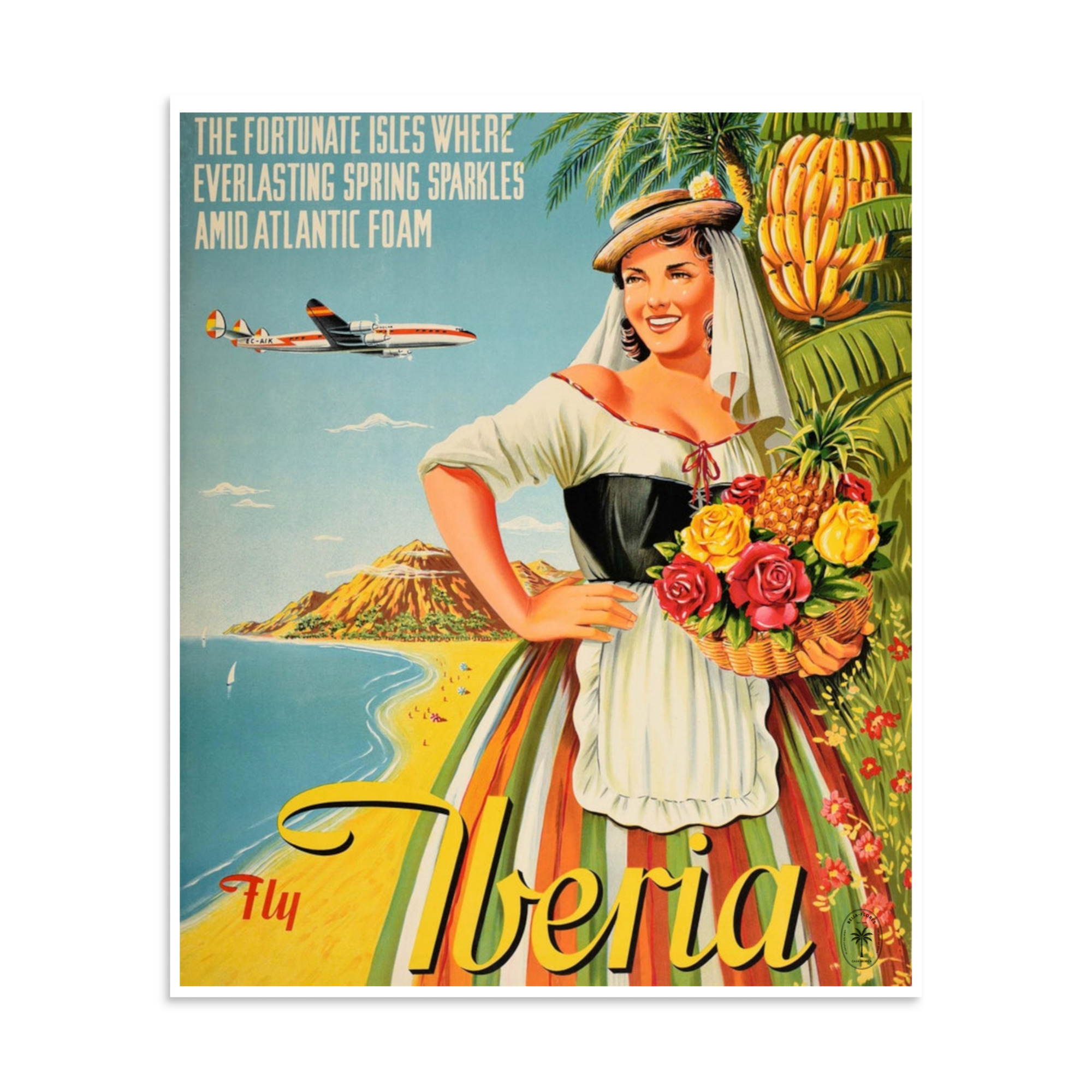 Affiche-Poster Vintage Iberia 50 × 70 cm : l'élégance du voyage et de l'aviation rétro